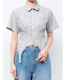 CALNAMUR | CORSET LIKE GINGHAM CHECK SHIRTS/コルセットライクギンガムチェックシャツ(シャツ/ブラウス)