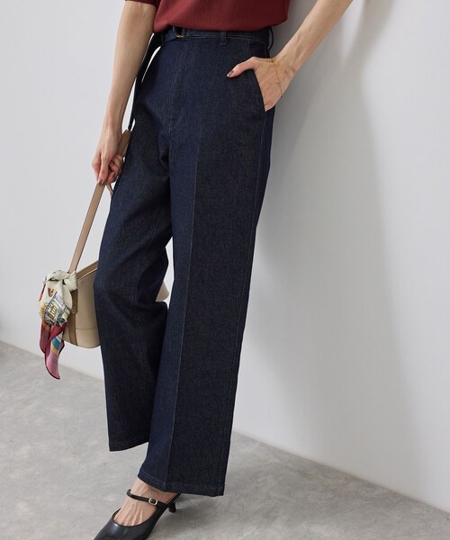 ROPE' PICNIC(ロペピクニック)の「ベルト付ストレートワイドデニムパンツ(デニムパンツ・レディース・ネイビー/ブルー・L/M/S/XL/XS)」の17枚目の写真