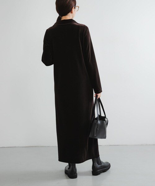 URBAN RESEARCH（アーバンリサーチ）の「ベロアシャツカラーワンピース（ワンピース・レディース・BEIGE/BROWN・FREE）」の8枚目の写真