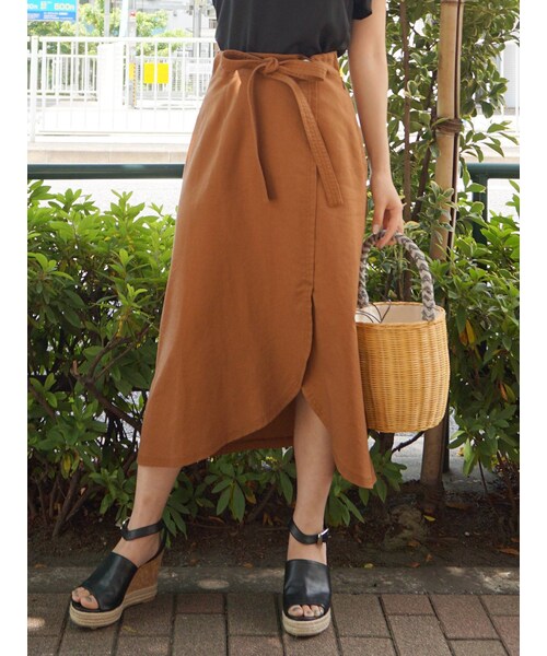 リネンラップスカート 