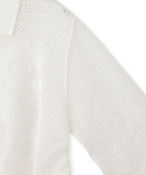 ADAM ET ROPE'(アダムエロペ)の「【サステナブル】クロシェニットシャツ(シャツ/ブラウス・レディース・ブラック/ホワイト・F)」の10枚目の写真
