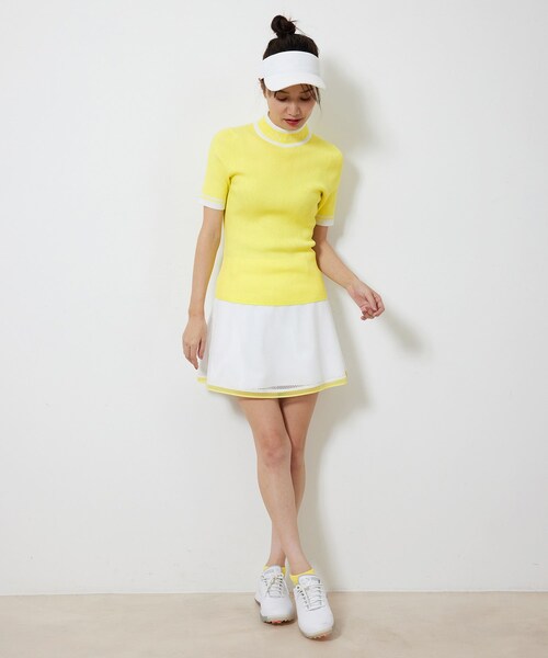 ROPE'（ロペ）の「【UV】【接触冷感】【防透】チェッカーレースフレアスカート（スカート・レディース・ブラック/ライトグリーン/イエロー・L/M/S/XS）」の14枚目の写真