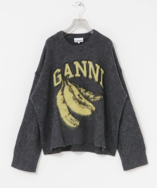 URBAN RESEARCH（アーバンリサーチ）の「GANNI　FineBrushed AlpacaBanana（ニット/セーター・レディース・Phantom・S/M）」の2枚目の写真