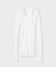 ROPE' | 【HAKUJI（ハクジ）】WIDE RIB LAYERED LS PO｜レイヤード長袖カットソー(Tシャツ/カットソー)