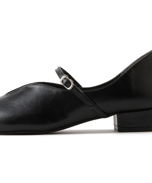 ROPE' PICNIC（ロペピクニック）の「スクエアトゥローヒールストラップシューズ（パンプス・レディース・ブラック/キナリ/シルバー・23.0/23.5/24.0/24.5）」の21枚目の写真