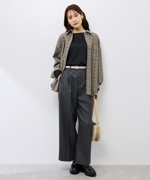 ROPE' PICNIC(ロペピクニック)の「スリートーンツイードワイドパンツ/セットアップ対応(スラックス・レディース・チャコール/ダークブラウン・L/M/S)」の8枚目の写真