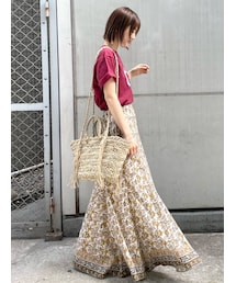 Ungrid | エスニックプリントラメスカート(スカート)