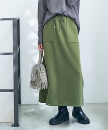 nissen | 大きいサイズ【贅沢質感】ダンボールスウェットロングスカート（ゆったりヒップ）(スカート)
