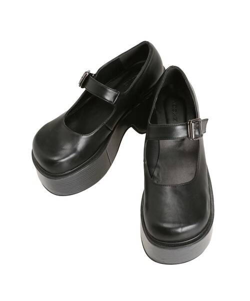 EMODA（エモダ）の「チャンキーメリージェーンシューズ（パンプス・レディース・アイボリー/ブラック・S/M/L）」の5枚目の写真