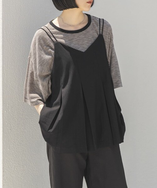 KBF（ケイビーエフ）の「タックフレアビスチェ（その他トップス・レディース・IVORY/BLACK/ACIDKHAKI・One）」の14枚目の写真