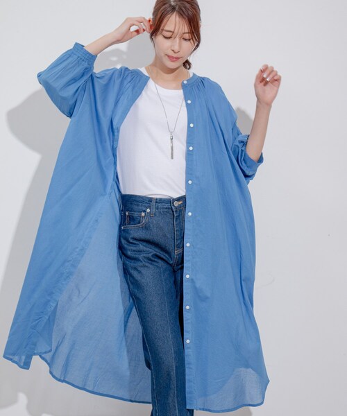 Jayro（ジャイロ）の「インド綿ボイルエリシャーリングワンピース（ワンピース・レディース・ブラック/ブルー/ピンク・M）」の13枚目の写真