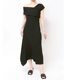 LAGUNAMOON | アシメオフショルリブニットワンピース(ワンピース)