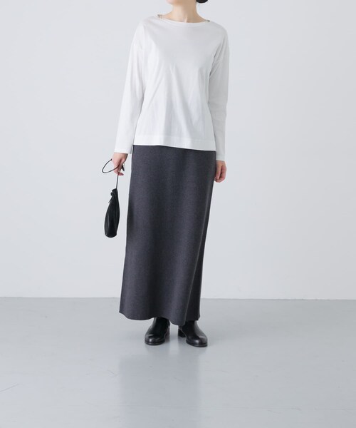 かぐれ（カグレ）の「コットンカシミヤニットスカート（スカート・レディース・CHARCOAL/BROWN・Free）」の7枚目の写真