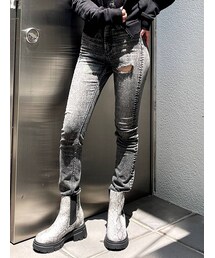 GYDA | H/WインナーRIPPED スキニーデニムパンツ(デニムパンツ)