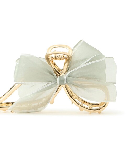 ROPE' PICNIC（ロペピクニック）の「オーガンジーリボンメタルヘアバンス（ヘアバンド・レディース・ブラック/ライトグレー・F）」の10枚目の写真