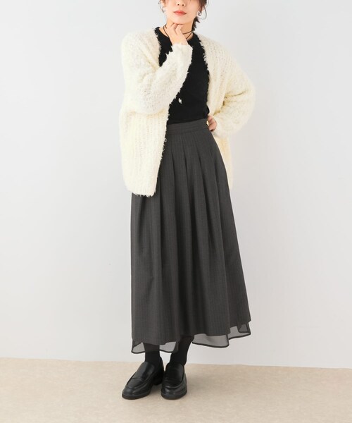 URBAN RESEARCH ROSSO（アーバンリサーチロッソ）の「F by ROSSO　ツイードライクフレアスカート（スカート・レディース・C/GRAY ST/BROWN・36/38）」の6枚目の写真