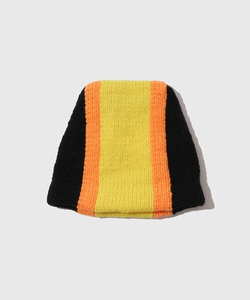 ADAM ET ROPE'（アダムエロペ）の「【RICE NINE TEN/ライス ナイン テン】HAND KNITTED BEANIE（ニットキャップ/ビーニー・メンズ・ブラック/ホワイト/ブルー・F）」の4枚目の写真