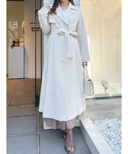 MERCURYDUO（マーキュリーデュオ）の「フィットアンドフレアトレンチコート（トレンチコート・レディース・アイボリー/ベージュ・S/M）」の4枚目の写真