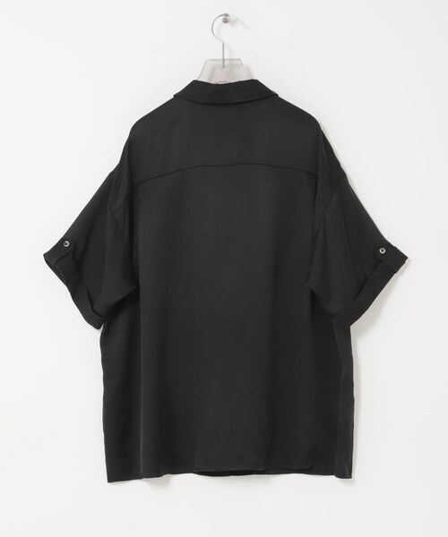 URBAN RESEARCH（アーバンリサーチ）の「ハーフスリーブキュプラシャツ（シャツ/ブラウス・レディース・OFF WHITE/BLACK・Free）」の9枚目の写真