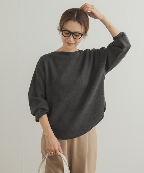 URBAN RESEARCH DOORS（アーバンリサーチドアーズ）の「コットンウールボートネックニット（ニット/セーター・レディース・BLUE/CHARCOAL/GOLD・Free）」の11枚目の写真