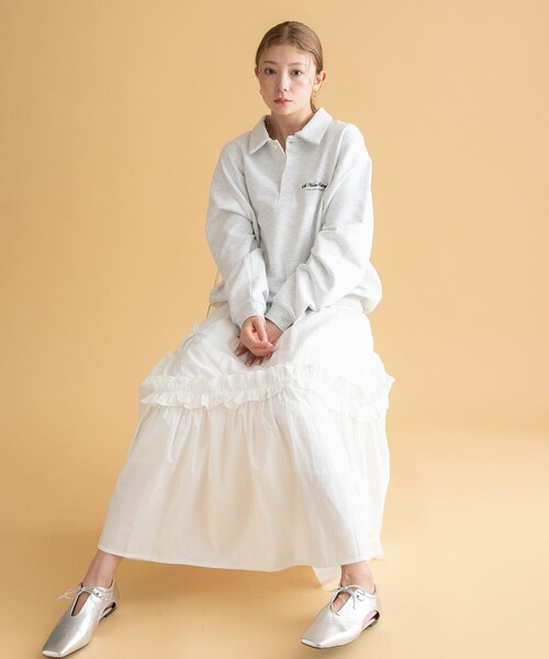 URBAN RESEARCH Sonny Label（アーバンリサーチサニーレーベル）の「GEM SPORTSWEAR　スウェットポロシャツ（スウェット・レディース・ブラウン/オートミール/チャコール・M/L）」の5枚目の写真