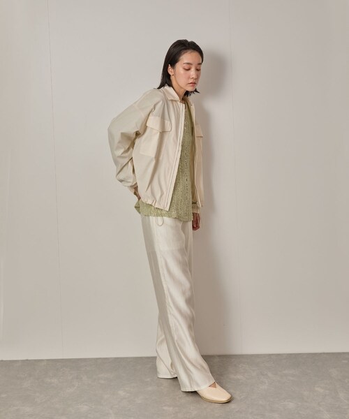 NERGY（ナージー）の「【ウォッシャブル対応】ナイロンZIPウィンドブレーカー（ナイロンジャケット・レディース・ブラック/キナリ・F）」の8枚目の写真