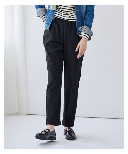 nissen（ニッセン）の「大きいサイズ カットコーデュロイイージーパンツ（ゆったり太もも）（パンツ・レディース・グレージュ/ライトブラウン/黒/オリーブグリーン/チャコールグレー・L/LL/3L/4L/5L/6L/8L/10L）」の16枚目の写真