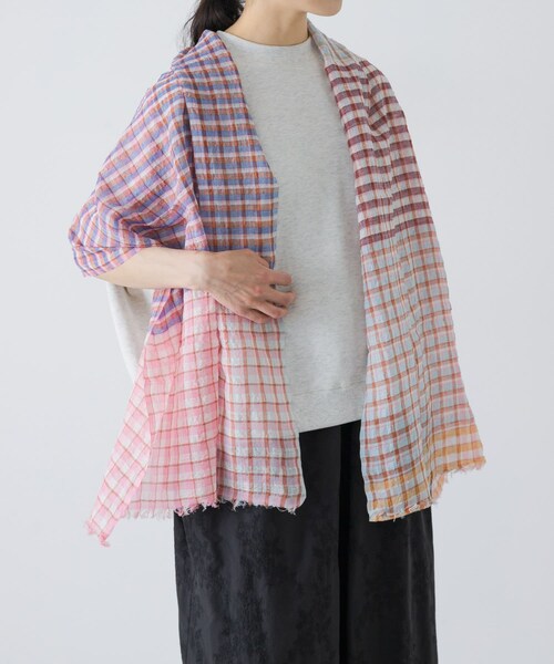 かぐれ（カグレ）の「Khadi&co　LINEN COTTON STOLE（ストール/ショール・レディース・GRYCK/PKCK・Free）」の8枚目の写真