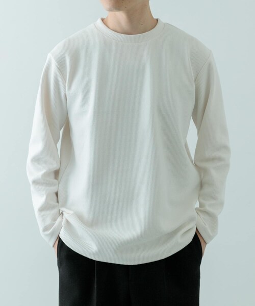 ITEMS URBANRESEARCH（アイテムズ アーバンリサーチ）の「クルーネック リブ ヘビーウェイトTops（Tシャツ/カットソー・メンズ・CHA/IVO/MOC/BLK・M/L）」の8枚目の写真