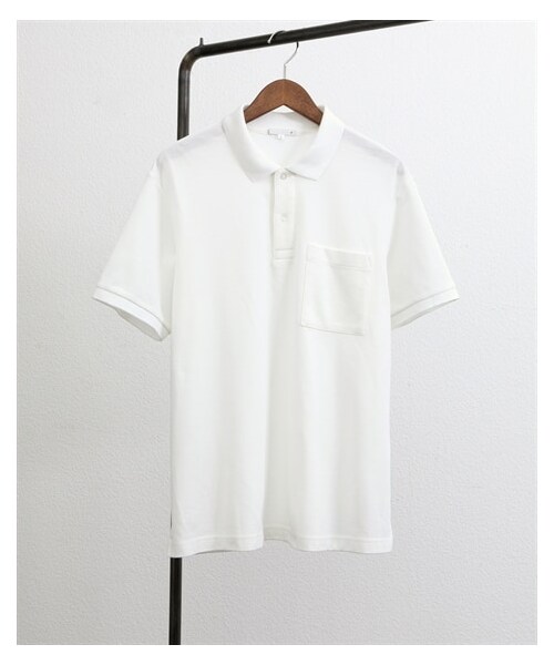 nissen（ニッセン）の「お腹ゆったりポケット付半袖カノコポロシャツ（ポロシャツ・メンズ・オフホワイト/杢グレー/ネイビー/ピンク/黒/カーキ・M/L/LL/3L/4L/5L/6L/8L/10L）」の7枚目の写真