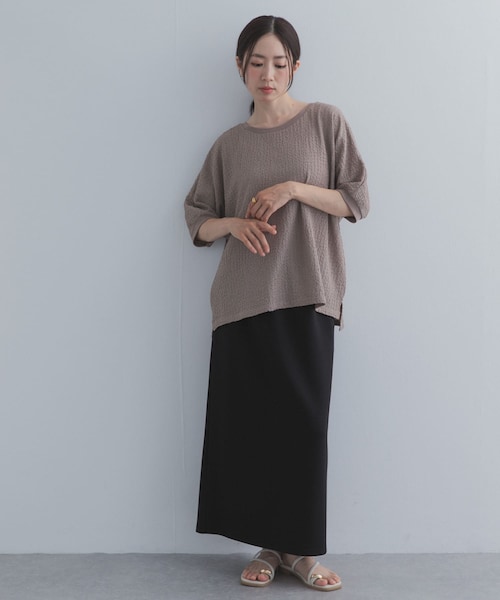 URBAN RESEARCH DOORS(アーバンリサーチドアーズ)の「ワッシャーカットドルマンプルオーバー(Tシャツ/カットソー・レディース・CHARCOAL/GREIGE/BLUE・Free)」の19枚目の写真