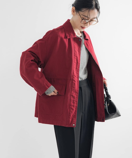 URBAN RESEARCH(アーバンリサーチ)の「コットンオックスカバーオール(カバーオール・レディース・CHERRY RED/BROWN/NAVY・FREE)」の3枚目の写真