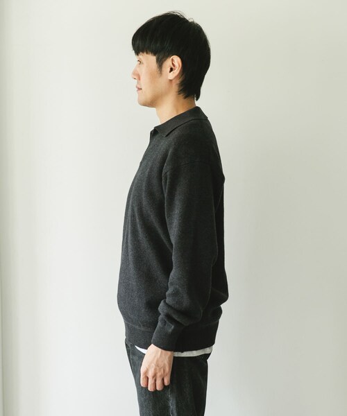 URBAN RESEARCH DOORS(アーバンリサーチドアーズ)の「『一部WEB限定カラー』コットンウール スキッパーニット(ニット/セーター・メンズ・NAVY/CHARCOAL/BROWN・M/L)」の14枚目の写真