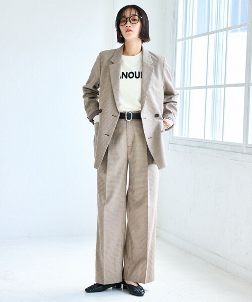 VIS（ビス）の「フォト＆ロゴアソートロングスリーブTシャツ（Tシャツ/カットソー・レディース・チャコール/ホワイト/ホワイト系/キナリ・F）」の18枚目の写真