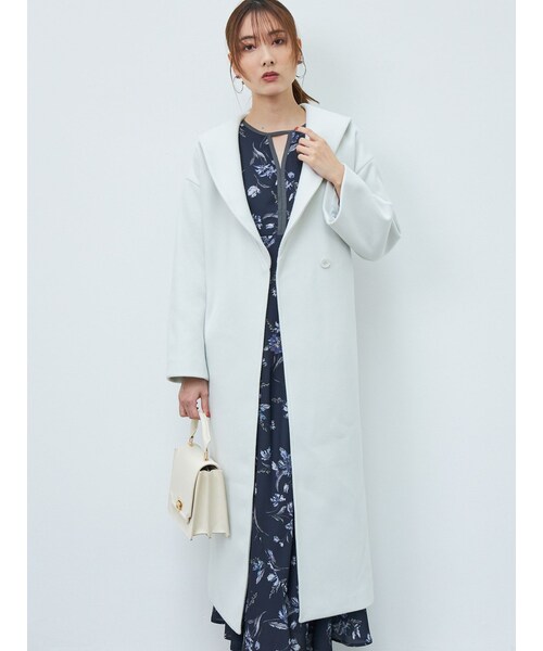 MERCURYDUO（マーキュリーデュオ）の「ショールカラーロングコート（チェスターコート・レディース・アイボリー/ミントグリーン/ラベンダー/ベージュ・S/M）」の10枚目の写真