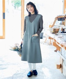 nissen | 裏起毛重ね着風カットソーワンピース(ワンピース)