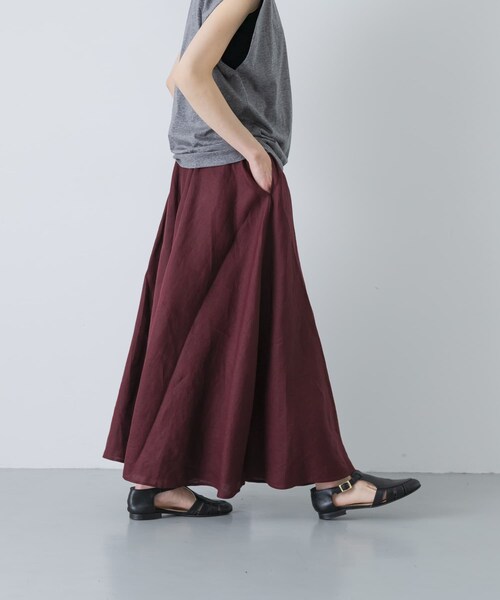 かぐれ（カグレ）の「リネンフレアスカート（スカート・レディース・BLACK/BROWN/BLUE GREEN・Free）」の17枚目の写真