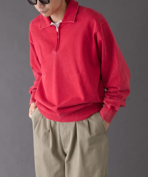 URBAN RESEARCH DOORS（アーバンリサーチドアーズ）の「FORK&SPOON　サンブリーチハーフジップスウェット（スウェット・メンズ・RED/NAVY・4/5）」の19枚目の写真