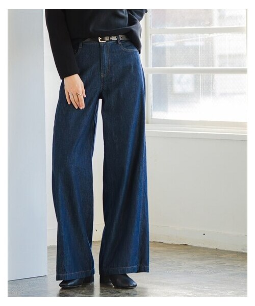 nissen（ニッセン）の「【i Deni】6.7ozデニムバギーパンツ（はっ水）（セットアップ可能）＜大きいサイズ有＞（スウェットパンツ・レディース・ワンウオッシュネイビー/ウオッシュドブルー/ブリーチサックス/オフホワイト・S/M/L/LL/3L/4L/5L/6L/8L/10L）」の18枚目の写真