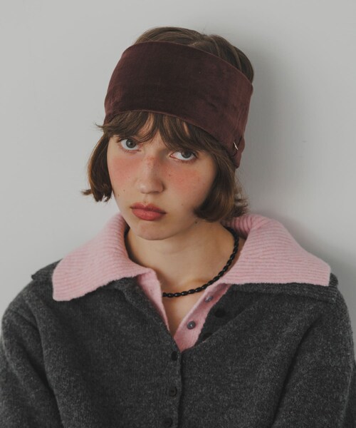 SMELLY（スメリー）の「ベロアワイドヘアバンド（ヘアバンド・レディース・BLK/DBR・-）」の11枚目の写真
