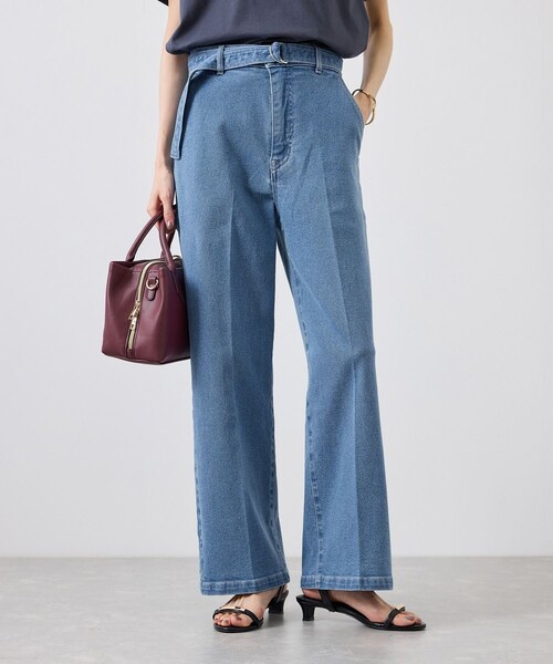 ROPE' PICNIC(ロペピクニック)の「ベルト付ストレートワイドデニムパンツ(デニムパンツ・レディース・ネイビー/ブルー・L/M/S/XL/XS)」の11枚目の写真