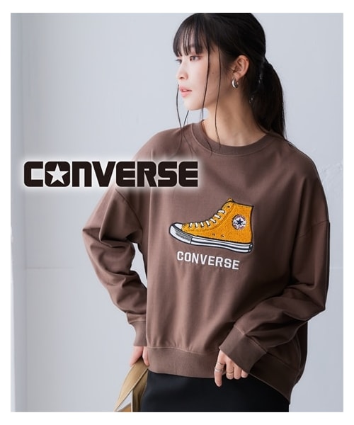 nissen（ニッセン）の「＜大きいサイズ＞綿混サガラ刺しゅうスウェット（コンバース）（スウェット・レディース・ブラウン/黒/ブルー・L/LL/3L/4L/5L）」の2枚目の写真