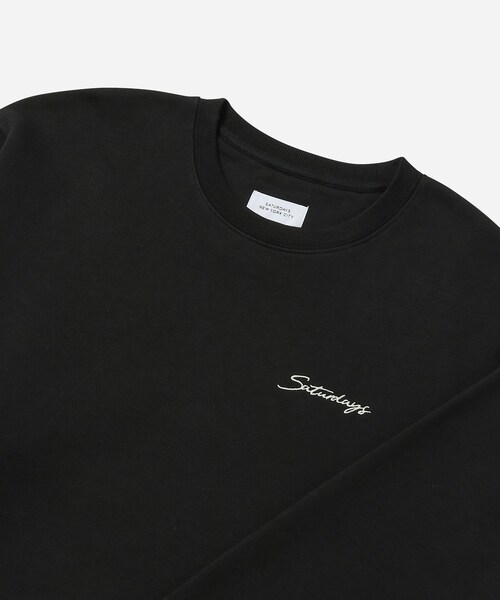 Saturdays NYC(サタデーズ ニューヨークシティ )の「Bowery Script Embroidered Crew(スウェット・メンズ・ブラック/オフホワイト・L/M/S/XL/XS)」の13枚目の写真
