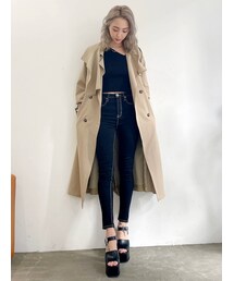 GYDA | mix material layer トレンチコート(トレンチコート)