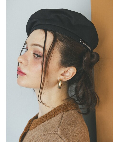 CALNAMUR（カルナムール）の「BLACK BERET/ブラックベレー（ハンチング/ベレー帽・レディース・ブラック・F）」の6枚目の写真