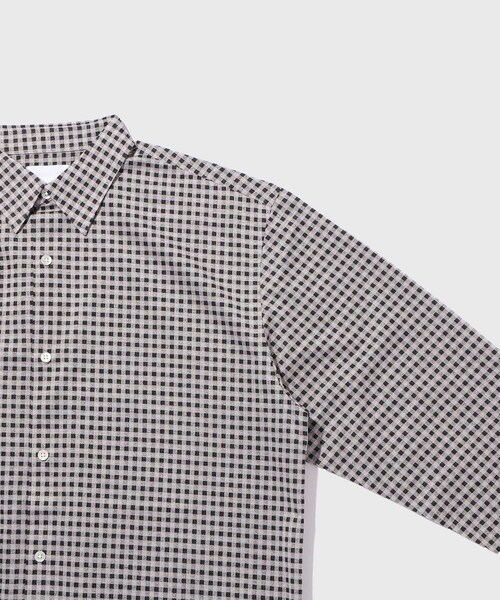 ADAM ET ROPE'（アダムエロペ）の「【KANEMASA FIL./カネマサフィル】36G Modest Check Shirt（シャツ/ブラウス・メンズ・ホワイト/グリーン・L/M）」の8枚目の写真
