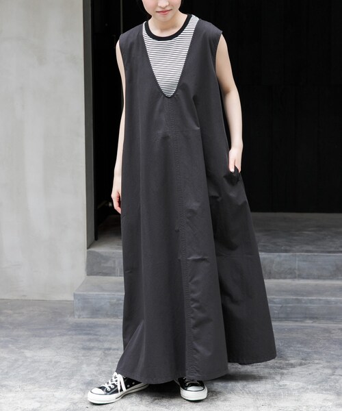 URBAN RESEARCH DOORS（アーバンリサーチドアーズ）の「FORK&SPOON　テントラインUネックワンピース（ワンピース・レディース・BROWN/BLACK/BEIGE・1/2）」の5枚目の写真