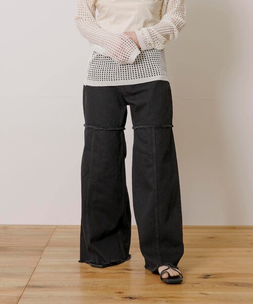 THE GOODLAND MARKET（ザグッドランドマーケット）の「old honey　-OH- 45℃ pants（その他パンツ・レディース・white/black・FREE）」の2枚目の写真