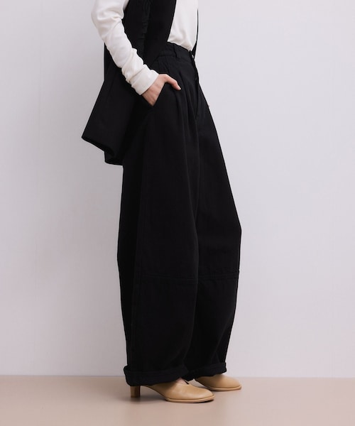 ADAM ET ROPE'(アダムエロペ)の「コットンリネンカーヴィーパンツ(その他パンツ・レディース・ブラック/キナリ・36/38)」の16枚目の写真