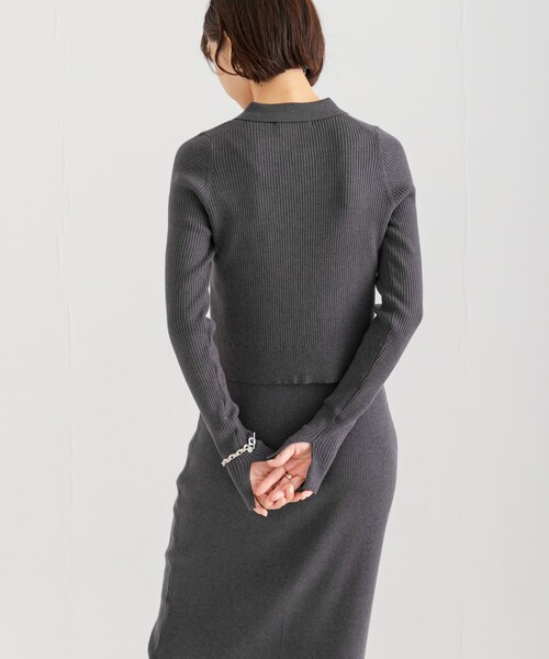 URBAN RESEARCH（アーバンリサーチ）の「シャツカラーリブニットカーディガン（カーディガン/ボレロ・レディース・MOSS GREEN/CHARCOAL/OFF・FREE）」の14枚目の写真